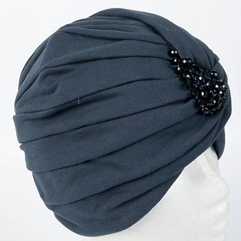 Čepice turban Malana-AT modro šedá