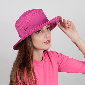 Dámský letní klobouk 19182 fuxia