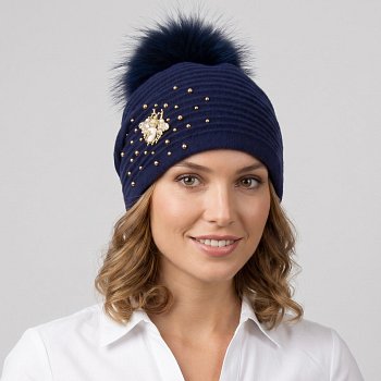 Dámská luxusní čepice Cariata navy