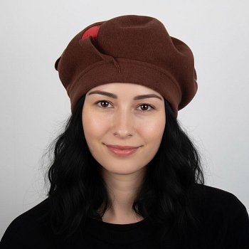 Baret Fompir hnědá/červená