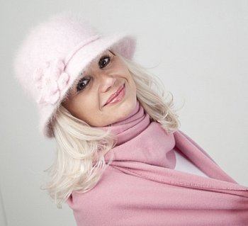 Dámský klobouk angora 6928 růžová