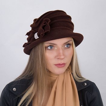 Dámský vlněný klobouk Alicja hnědá