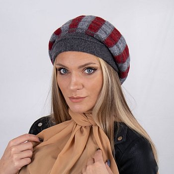 Dámský zimní baret Fokori šedá