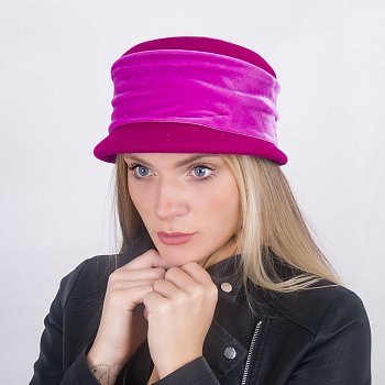 Dámský plstěný klobouk 16821 fuxie