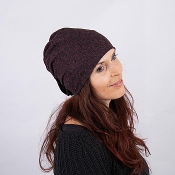 Dámská čepice Azava_jacquard vínová(bordo)