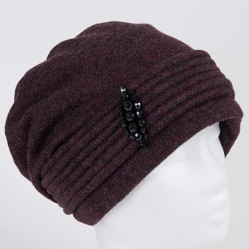 Dámská čepice Jelda_jacquard vínová(bordo)