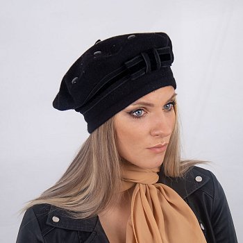 Dámský baret Silja bez bambule černá