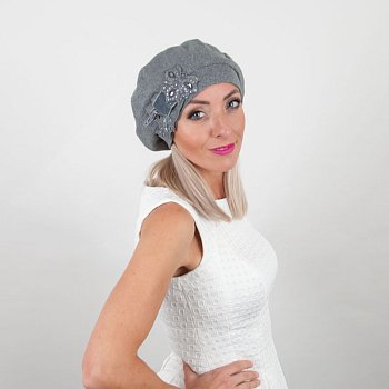 Dámský baret Aneta světle šedá