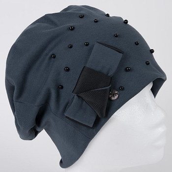 Čepice Danuta tmavomodrá (navy)/šedá 