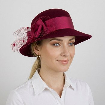Dámský elegantní klobouk 23154 vínová