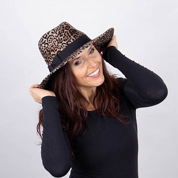 Dámský klobouk s leopardím vzorem 21930